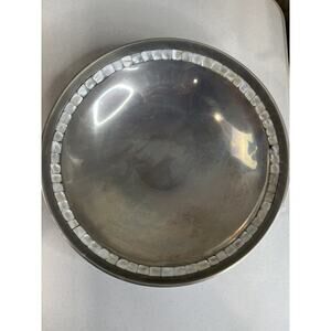 Vintage Towle Silversmiths Silver Aluminum Decorative Mother of Pearl Inlay Bowl